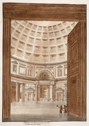 Interior of the Pantheon after the Tiber broke its banks